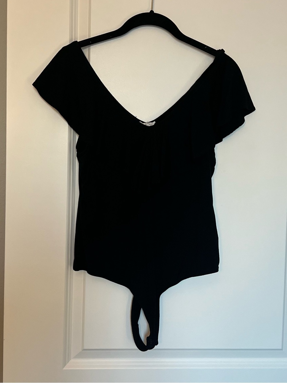 Black Ruffle Sleeve Bodysuit